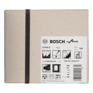 Lame de scie sabre HCS Bois S644D BOSCH 150 mm - Boite de 100 - 2608650551