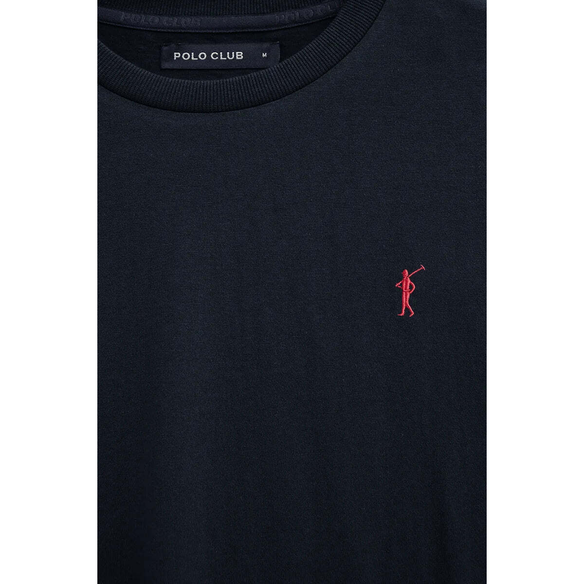 Maglietta blu marino a maniche lunghe, fit dritto con ricamo Rigby Go