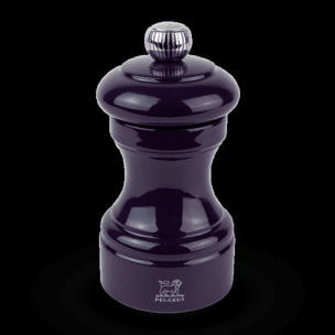 Moulin à sel manuel en bois laqué, aubergine, 10 cm - 4' Bistro