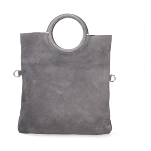 Borsa a mano da donna Made in Italy - Modello Zelia - Pelle scamosciata - 29.0 x 30.0 x 1.0 cm