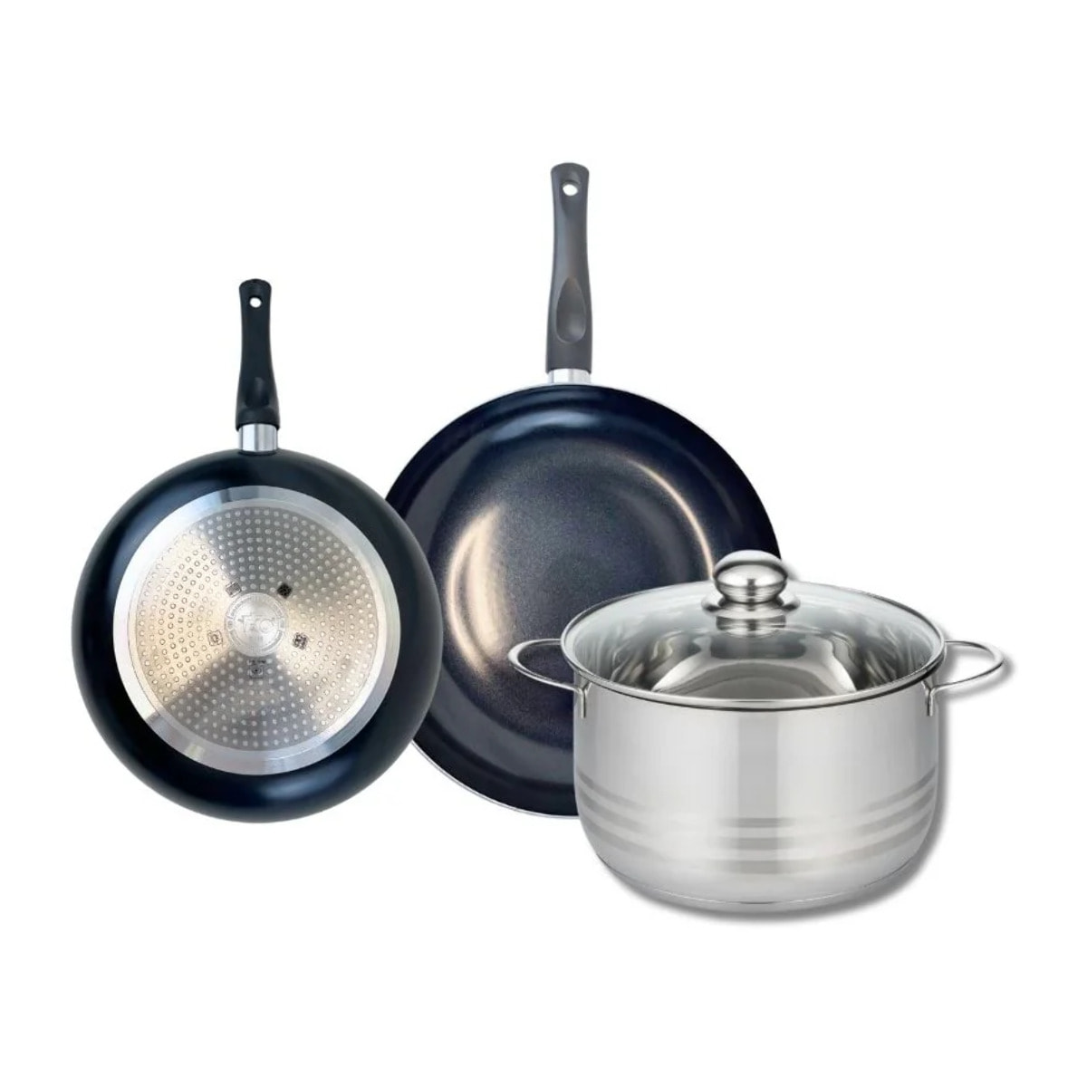 Ensemble de 2 Poêles de cuisson 20 et 24 cm et 1 faitout 20 cm Elo Prima Brillant