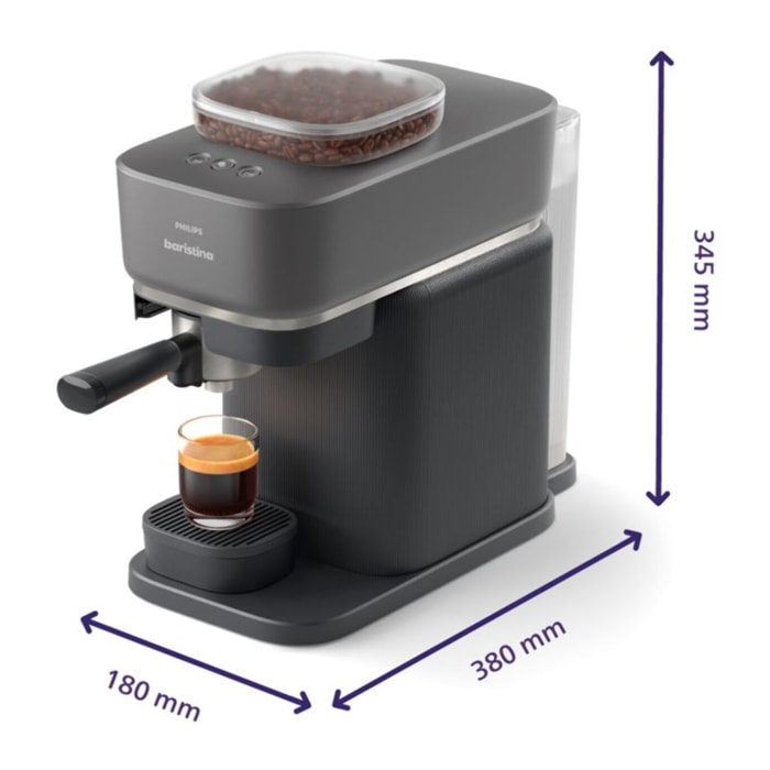 Machine à expresso PHILIPS Baristina BAR300/60 cafetière à grain Noire