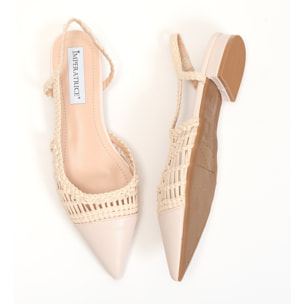 Ballerine in simil pelle con intreccio