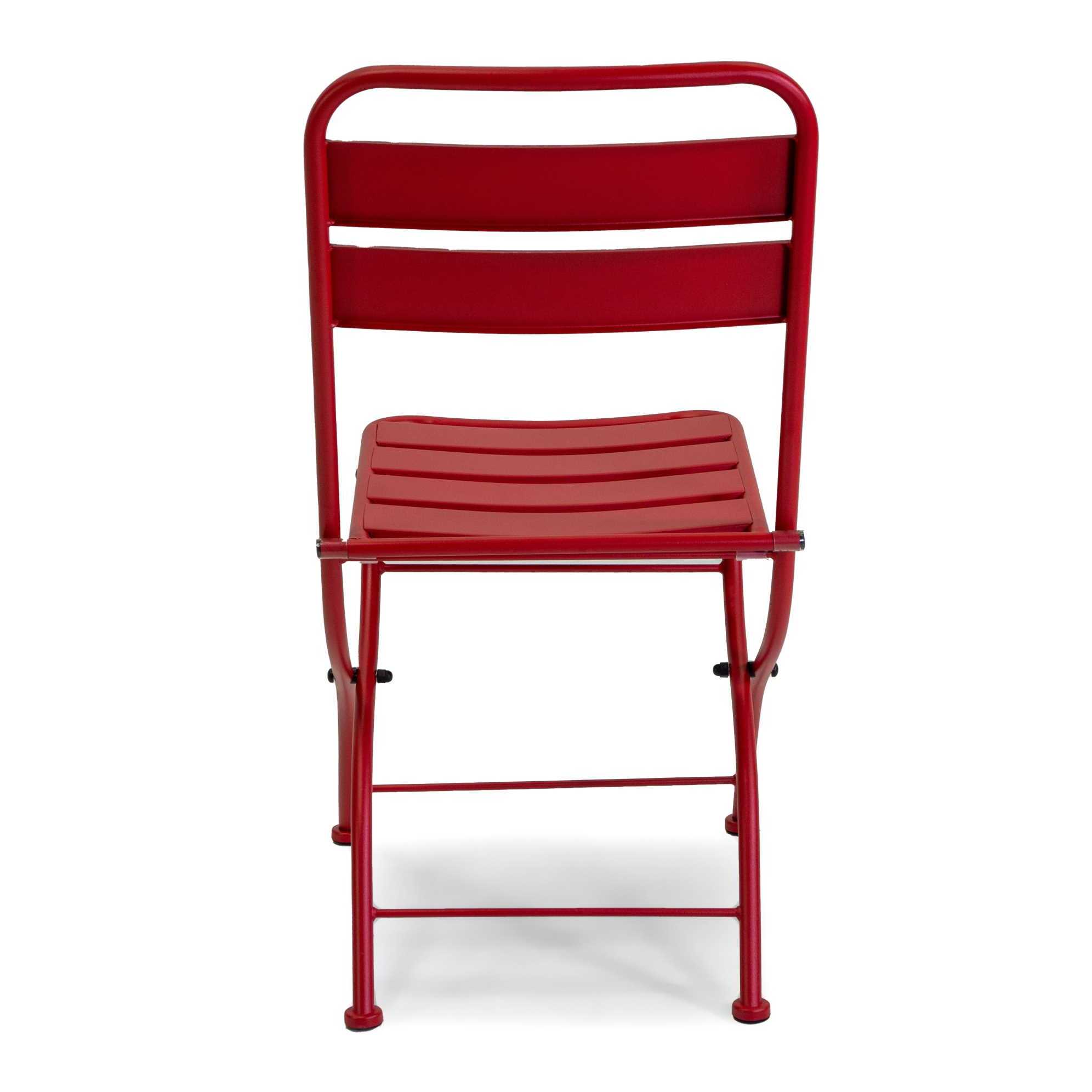 Sedia Rovigo Vacchetti in metallo pieghevole rosso cm44x53h45/86