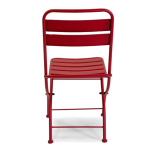 Sedia Rovigo Vacchetti in metallo pieghevole rosso cm44x53h45/86