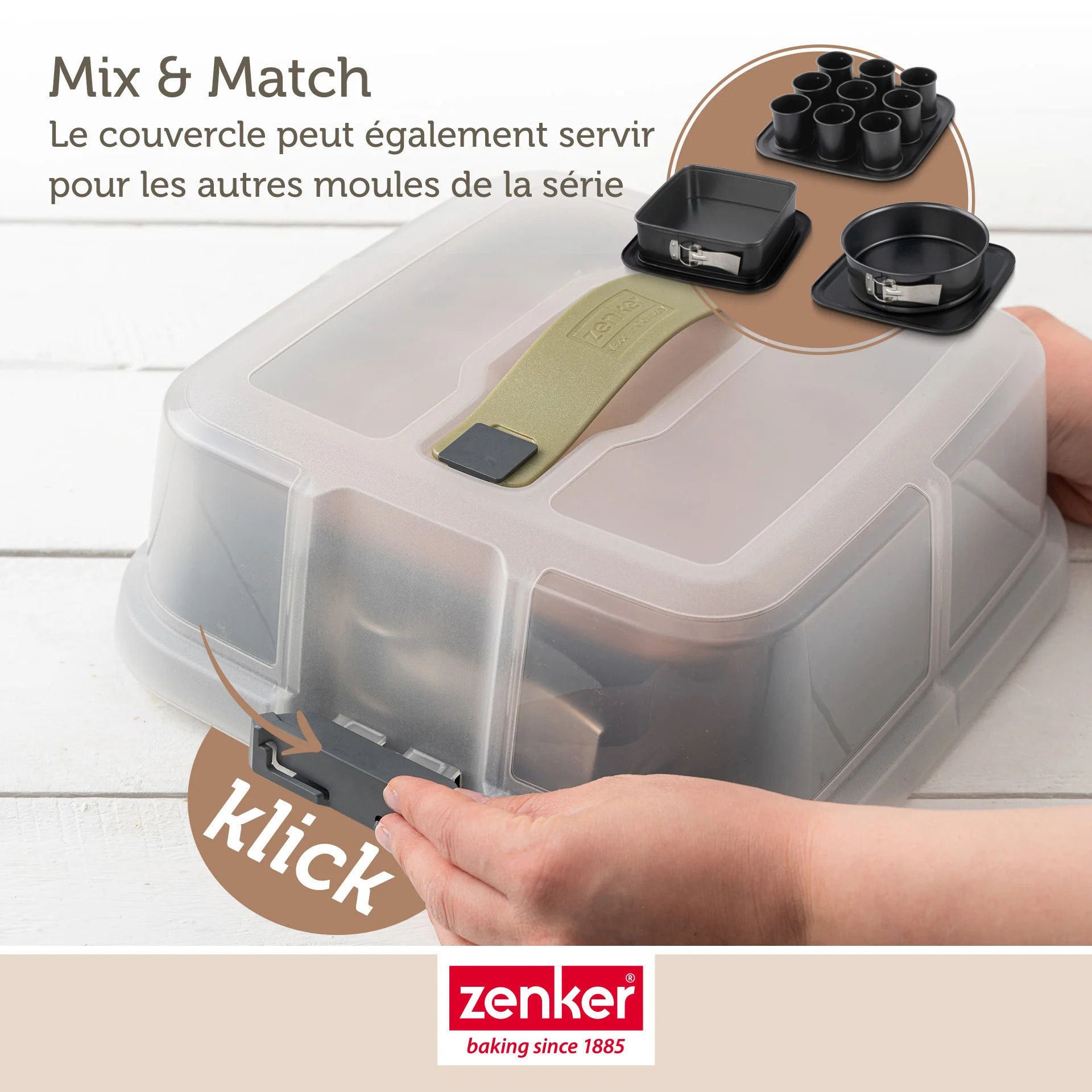 Lot de 2 moules à gâteaux 23 cm en acier Zenker Bake Click and Go