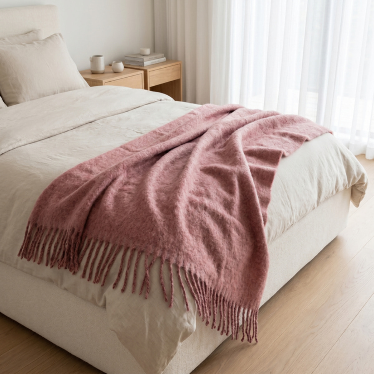 Plaid in poliestere - Rosa