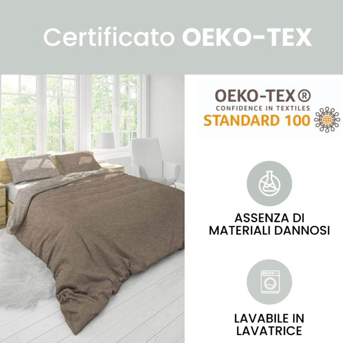 Intrecci - Set Copripiumino, 100% Flanella di Cotone, Morbido e Caldo, Sacco Copripiumino 1 Federa/e, Effetto Tinto in Filo, Double Face, Una Piazza e Mezza