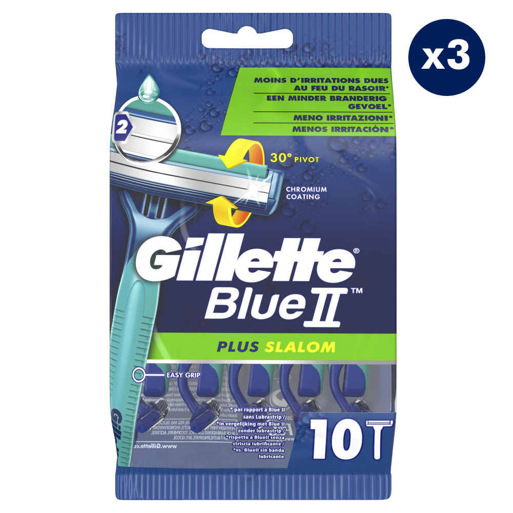 3x10 Rasoirs Jetables Gillette Blue II Plus Slalom