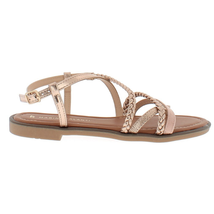 Marina Galanti Scarpe Donna Flat Braided Sandals MG 1E163 Gold