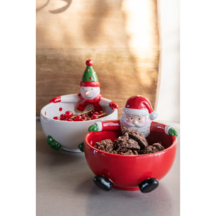 J-Line plat Père Noël + Bonhomme de Neige Dolomite - céramique - mix - 2 pcs