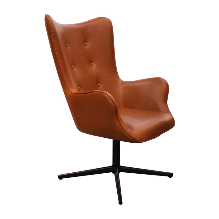 Fauteuil Helsinki Pu Marron