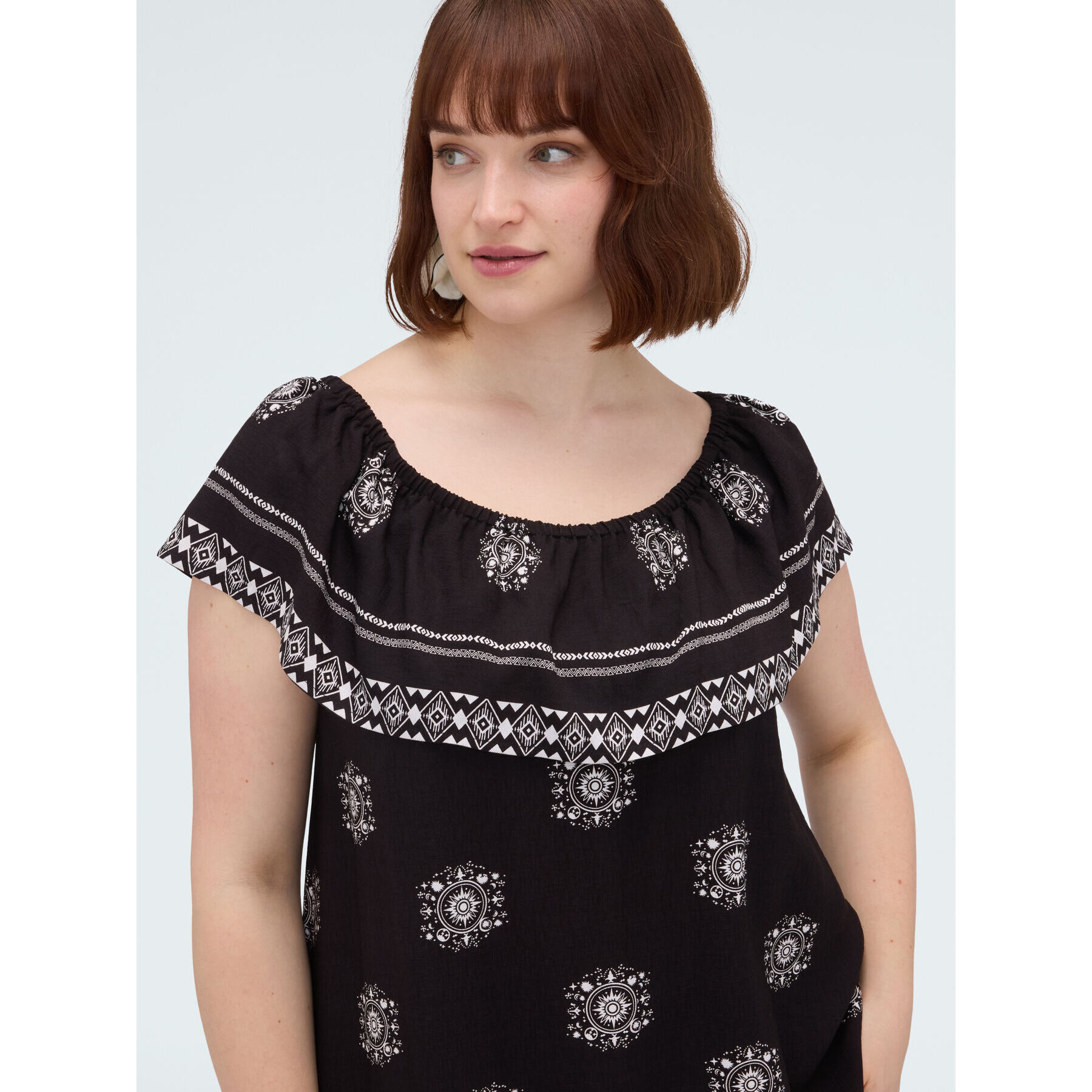 Fiorella Rubino - Vestido Chill off-shoulder en viscosa - Negro