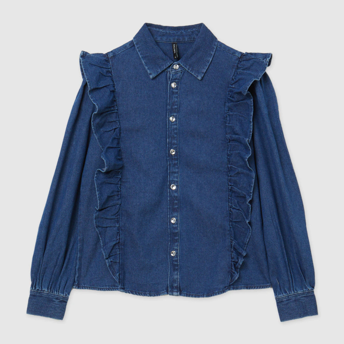 Camicia in denim con frill