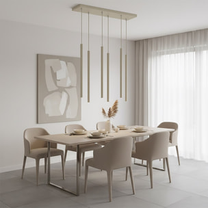 Lampada a sospensione SELTER in acciaio beige