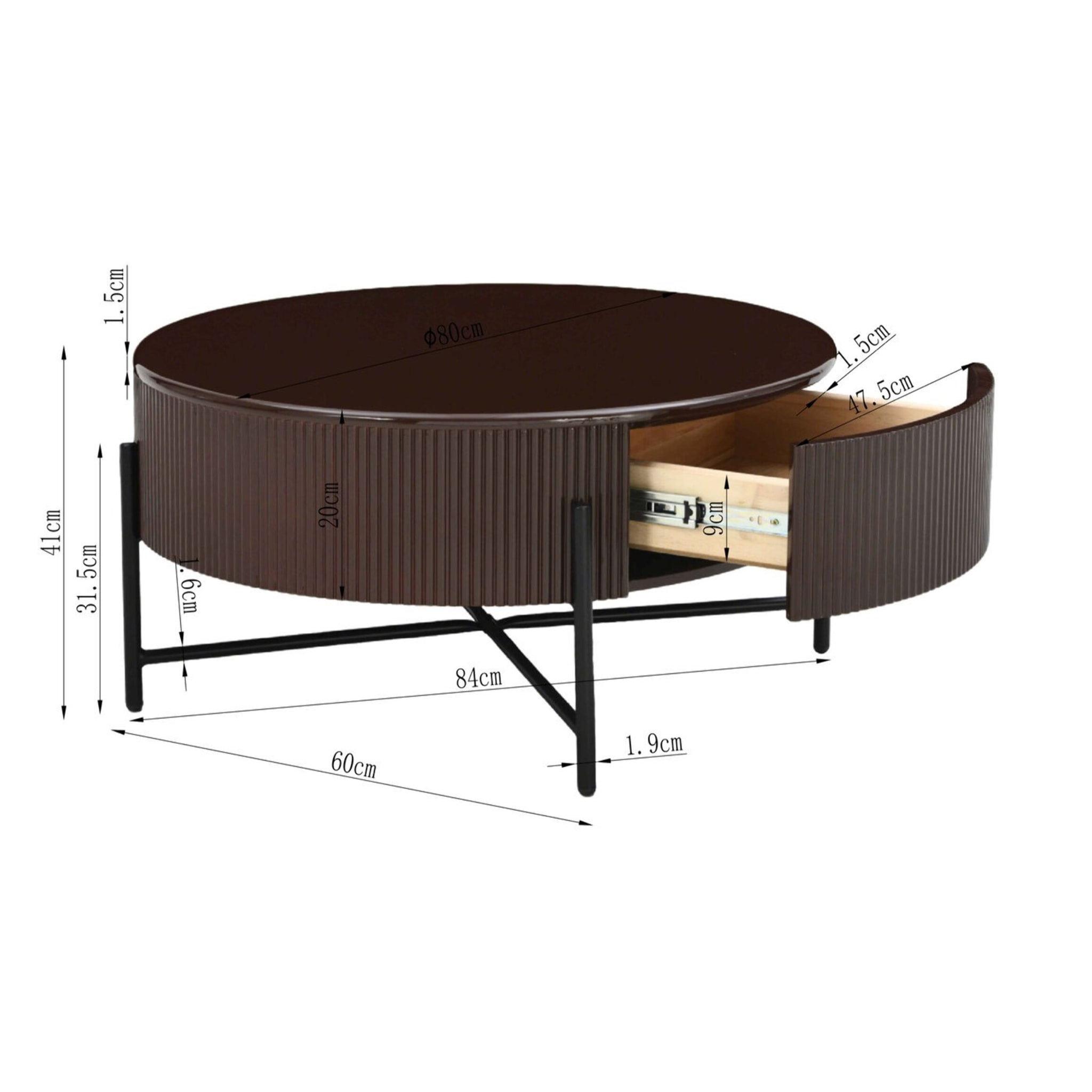 Table basse Riffle 80cm Kare Design