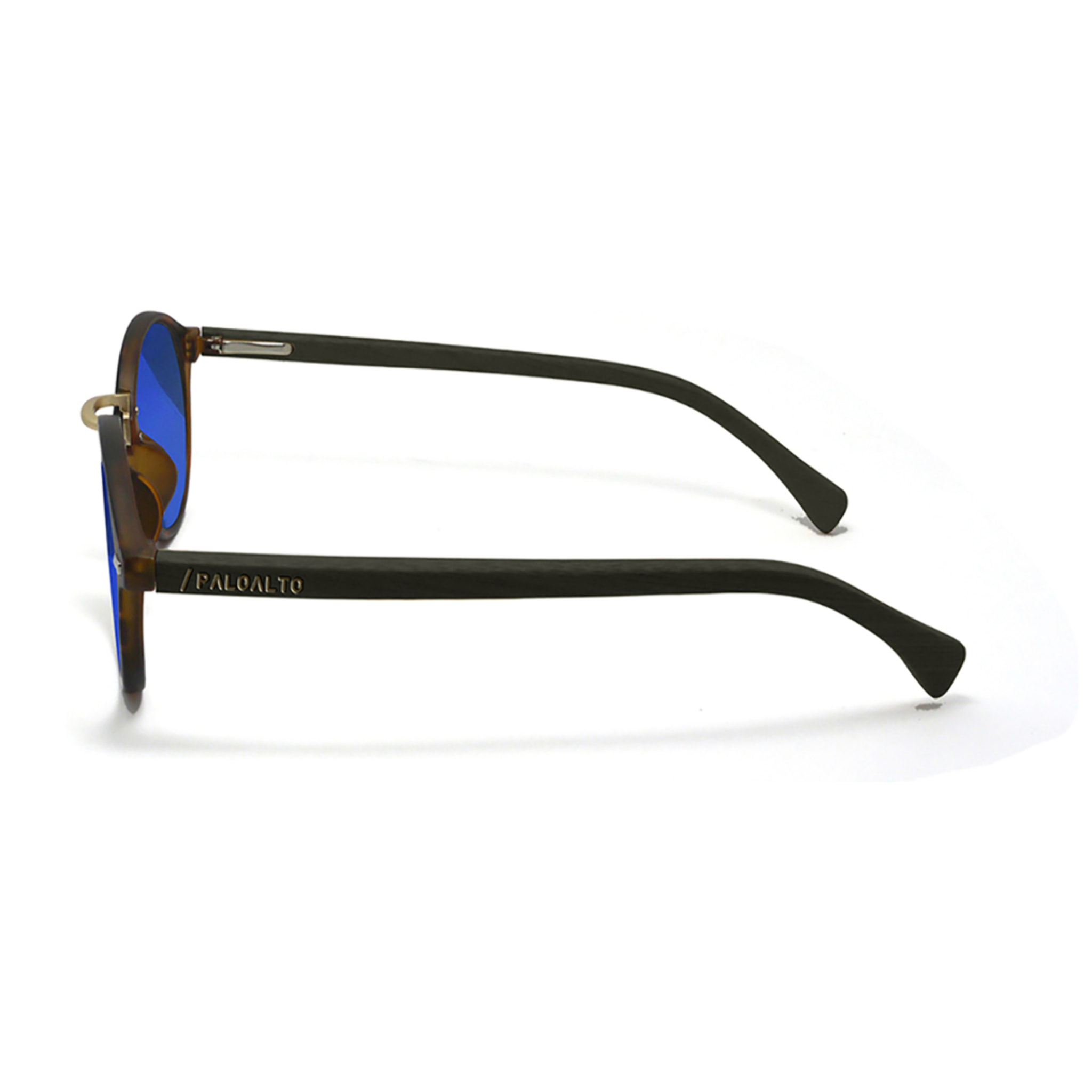 Gafas de sol PALO ALTO MARYLAND WOOD - Brazo bambú marrón / Revo marrón demi y azul