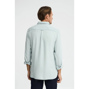 Camicia in tencel celeste con regular fit e logo Polo Club