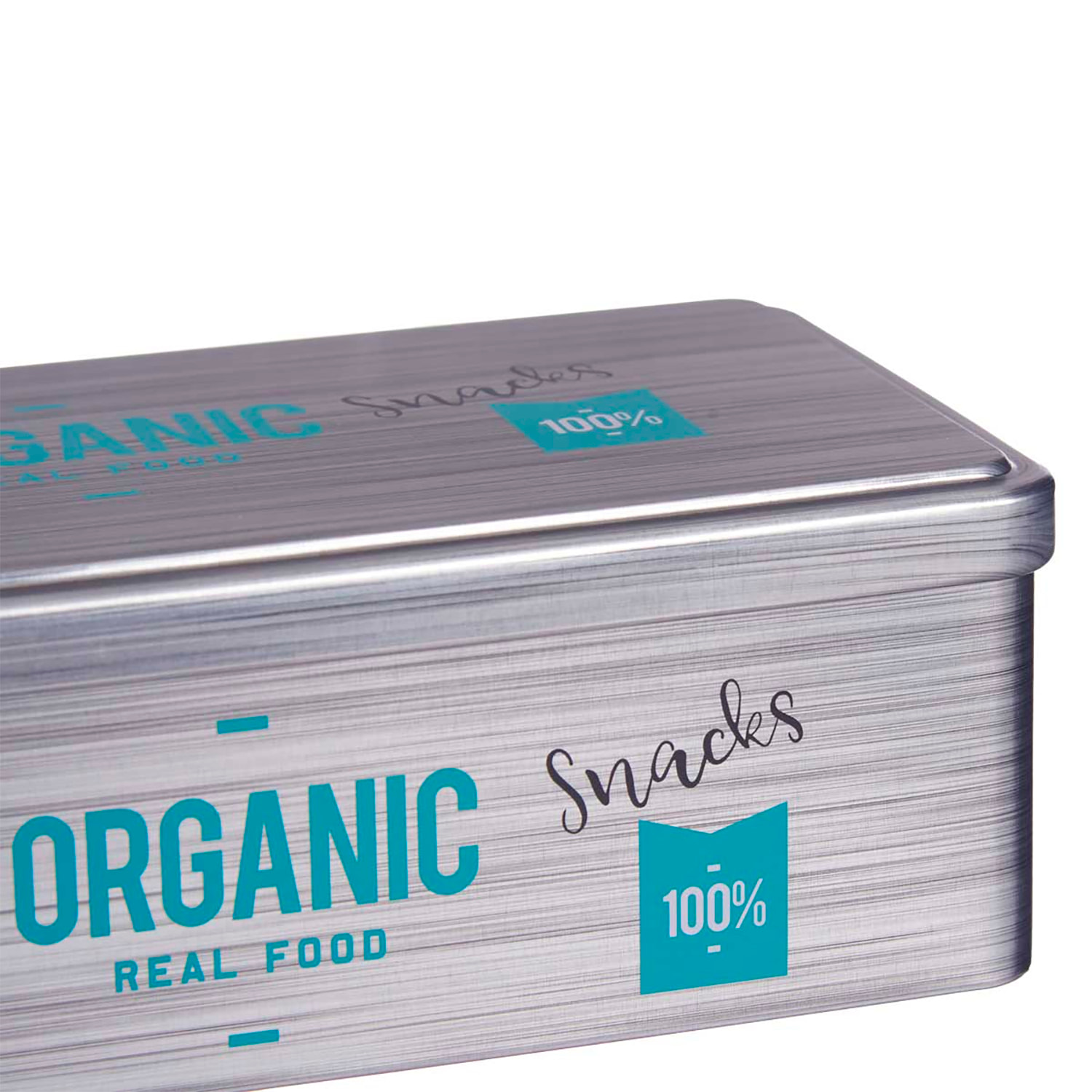 BOTE HOJALATA REGTANGULAR ORGANIC SNACKS