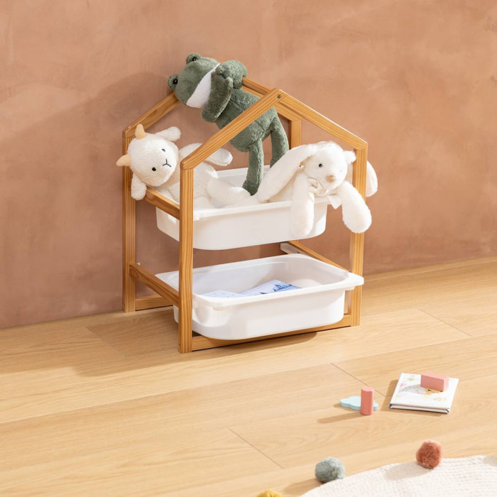 Meuble de rangement 2 étagères Bako blanc 43x54,5cm