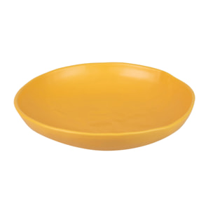 Centro De Mesa Ceramica Amarillo Mate 36x36x8 Cm