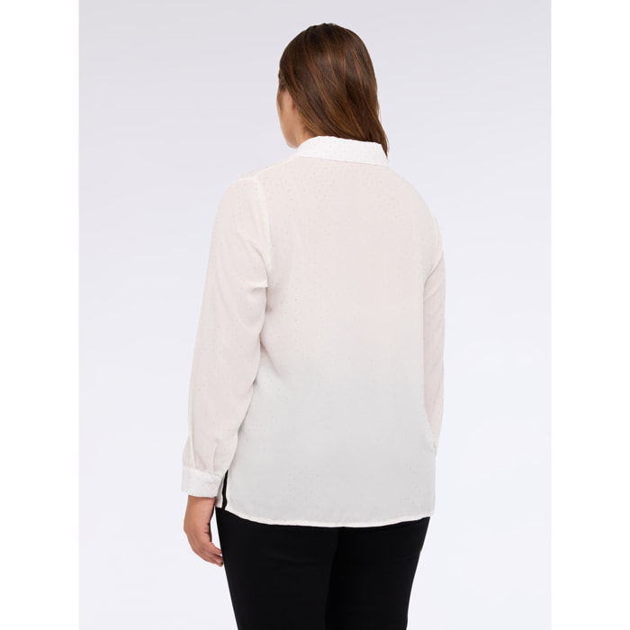 Fiorella Rubino - Camisa de georgette con micro tachuelas - Blanco