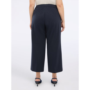 Fiorella Rubino - Pantaloni cropped in punto Milano - Blu
