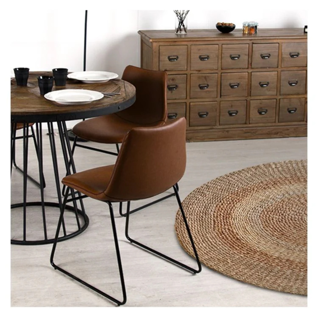 Buffet en bois recyclé 18 tiroirs - Miramas