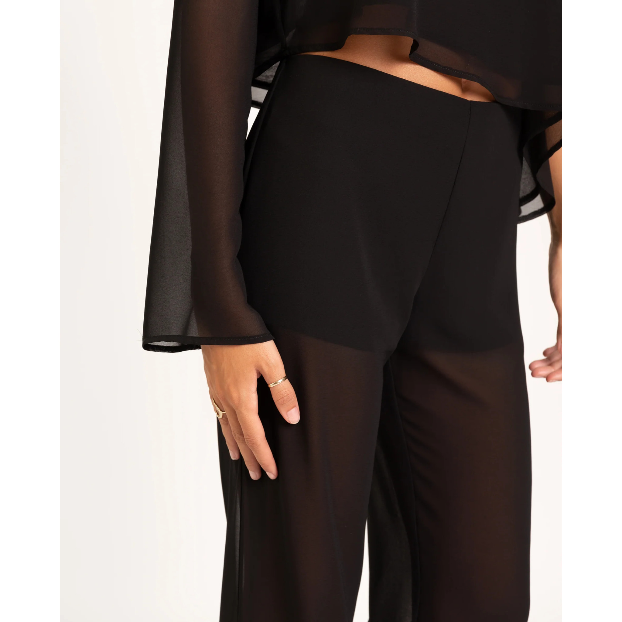 Pantalón de mujer largo con transparencia
