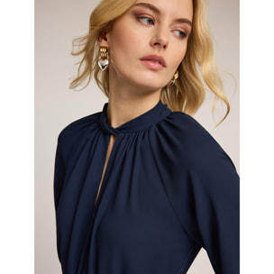 Motivi - Vestito fluido drappeggiato - Blu