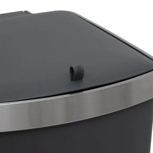 Poubelle slim à pédale 45L gris