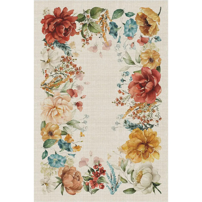 Tovaglia floreale antimacchia e lavabile 100% polylino BLOSSOM