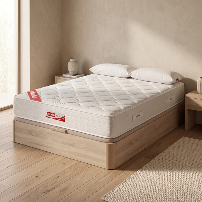 Colchón Muelles y Visco + Canapé Abatible + Almohada de fibra | ENVIO, MONTAJE Y RETIRADA INCLUIDO | Normablock®