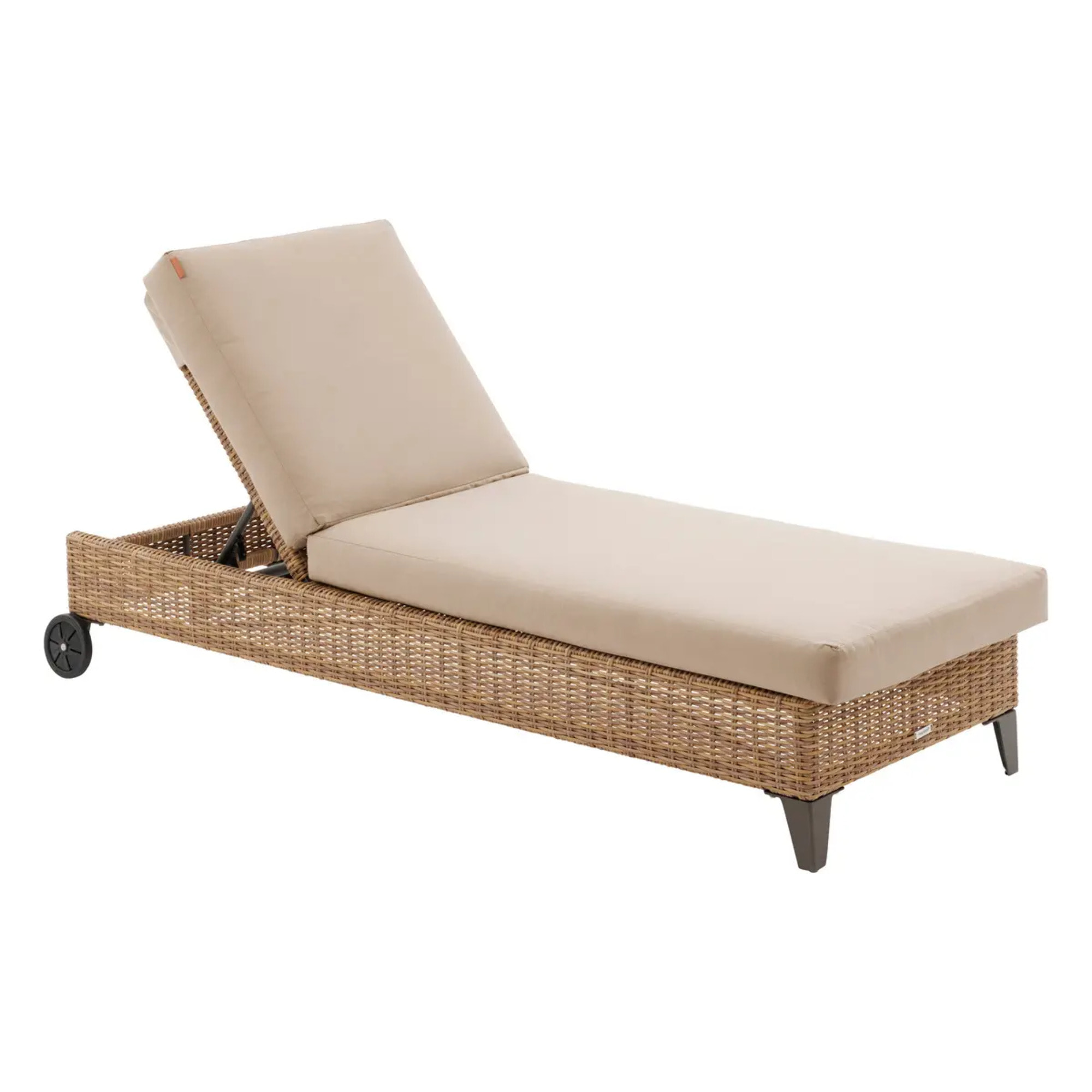 Lit de piscine "Boali" Savana aluminium résine tressée et polyester