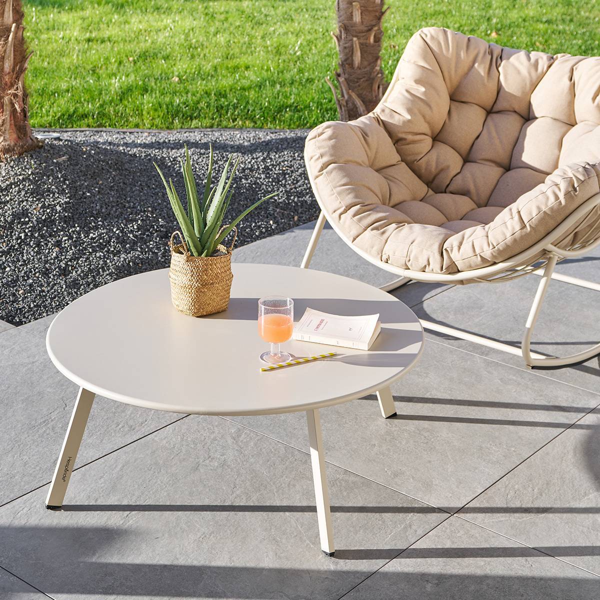 Table d'appoint de jardin Saona D90cm argile