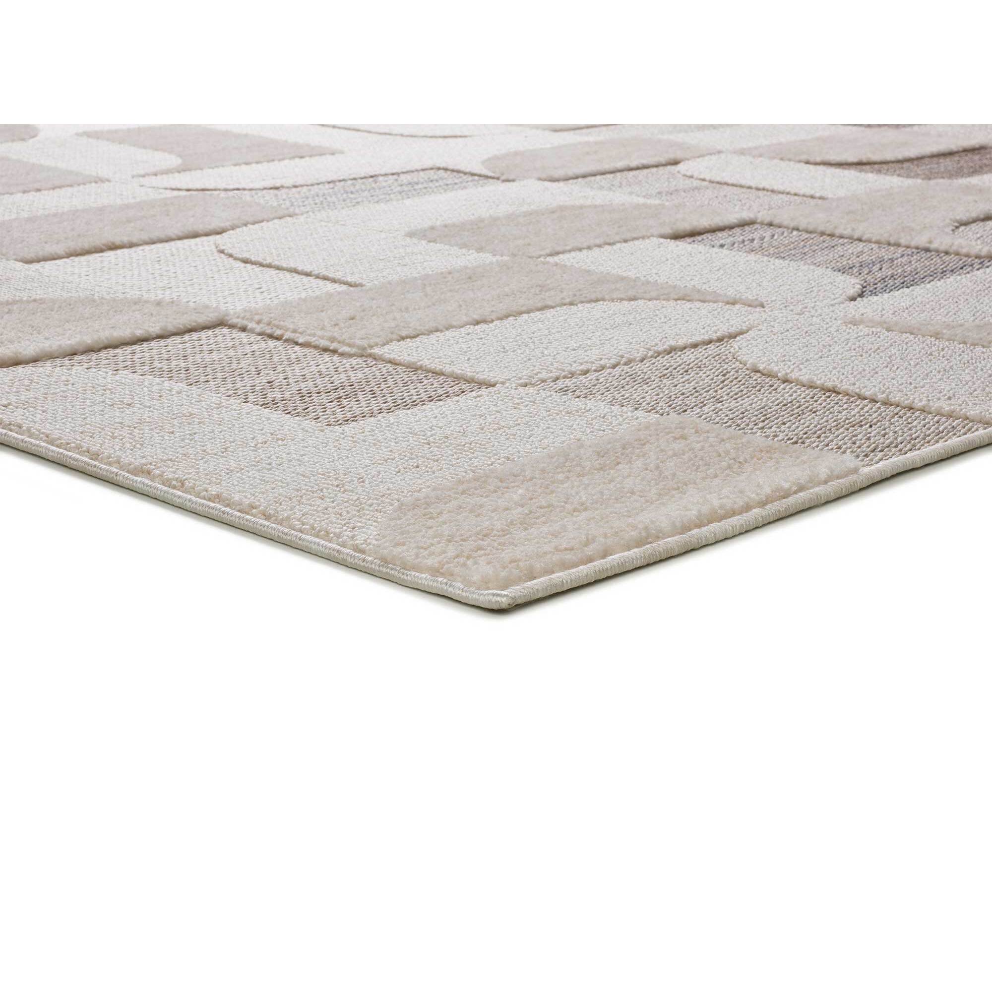 ELEMENT Alfombra en estilo Ã©tnico con relieve de color beige, varias medidas disponibles.