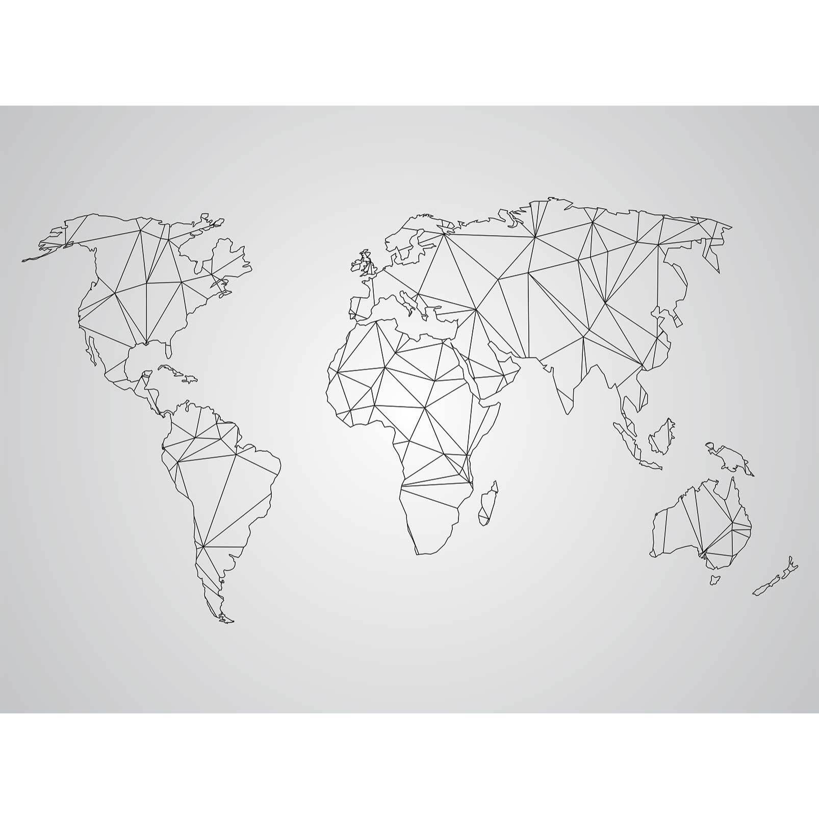 Papier peint carte du monde en origami Intissé