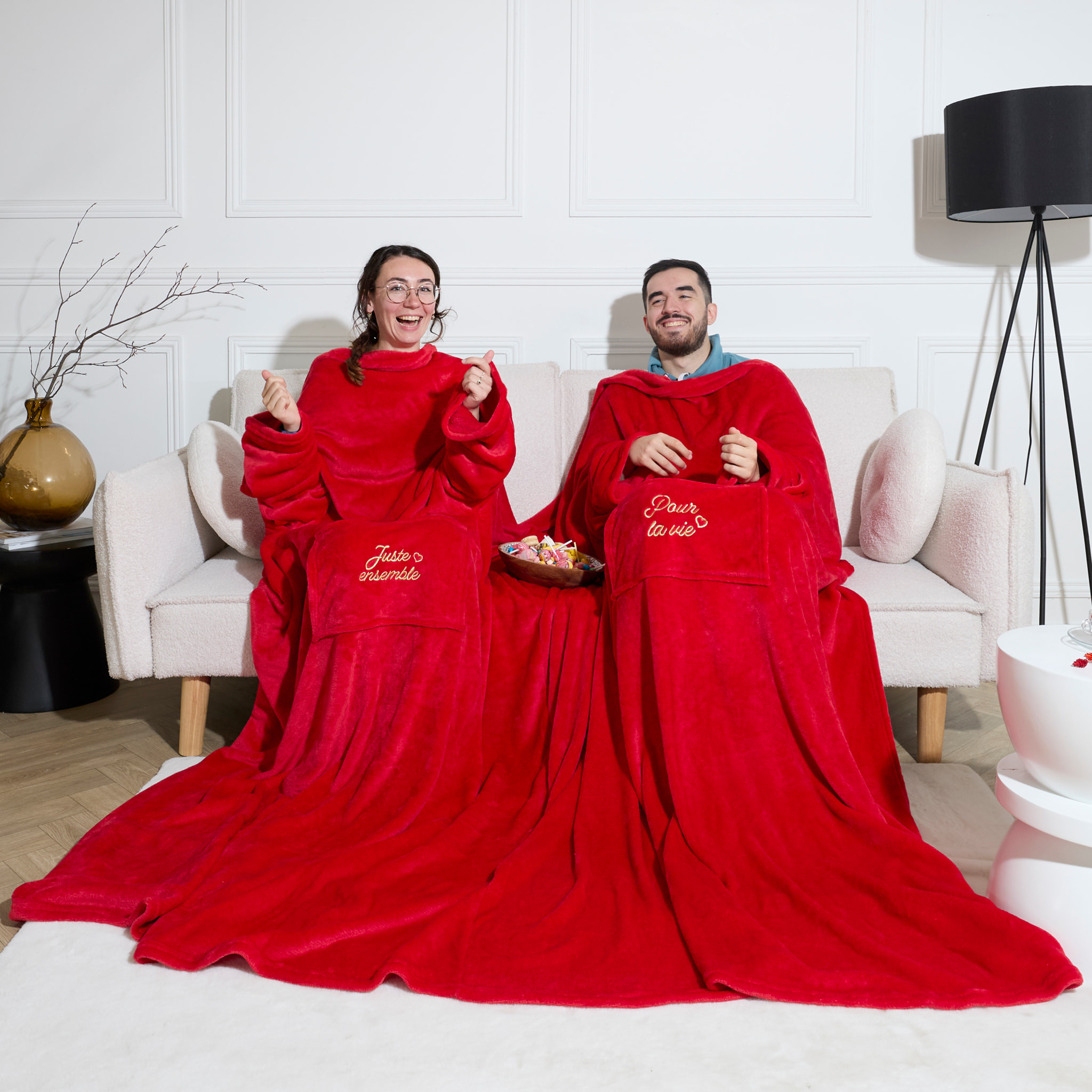 Plaid - THE CONCEPT FACTORY - Plaid Double Pour La Vie - Doux - Avec Manches