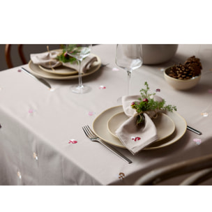 Serviettes en tissu Coeurs de Noël brodés 4 pièces