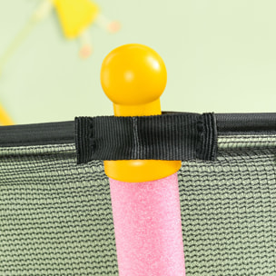 Cama Elástica Infantil de Jardín Ø163,5x190 cm Trampolín para Niños de +3 Años con Red de Seguridad y Marco de Acero para Interior Exterior Carga 50 kg Negro y Rosa