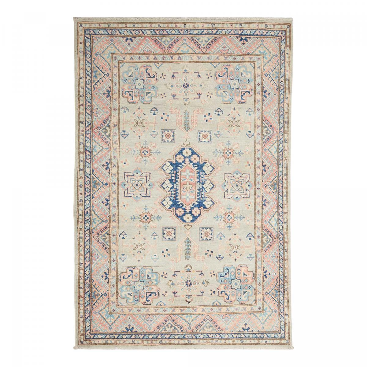 Tapis salon géométrique, noué main en laine, INUJ