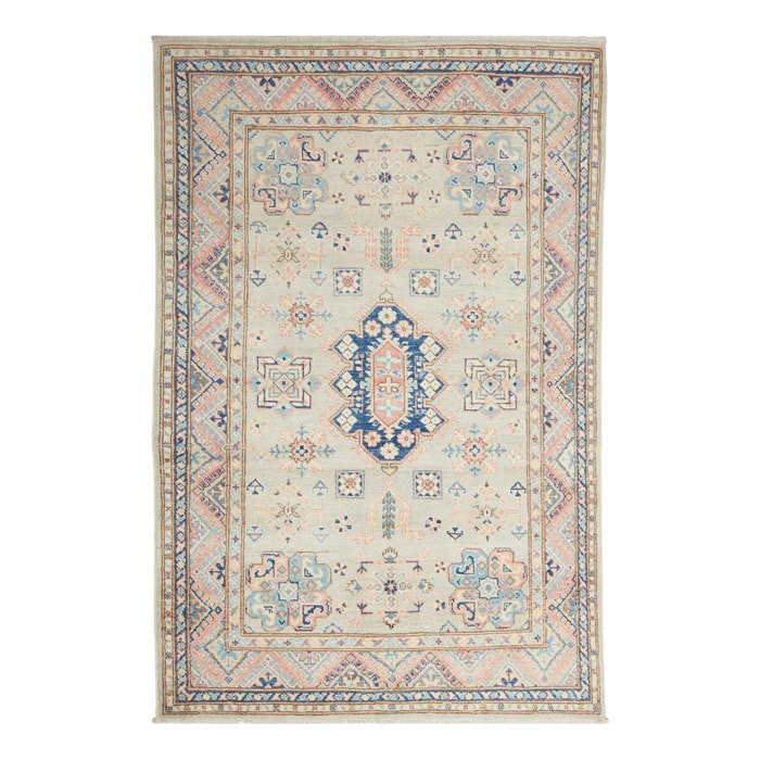Tapis salon géométrique, noué main en laine, INUJ
