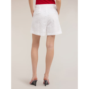 Motivi - Shorts a vita alta in sangallo - Bianco