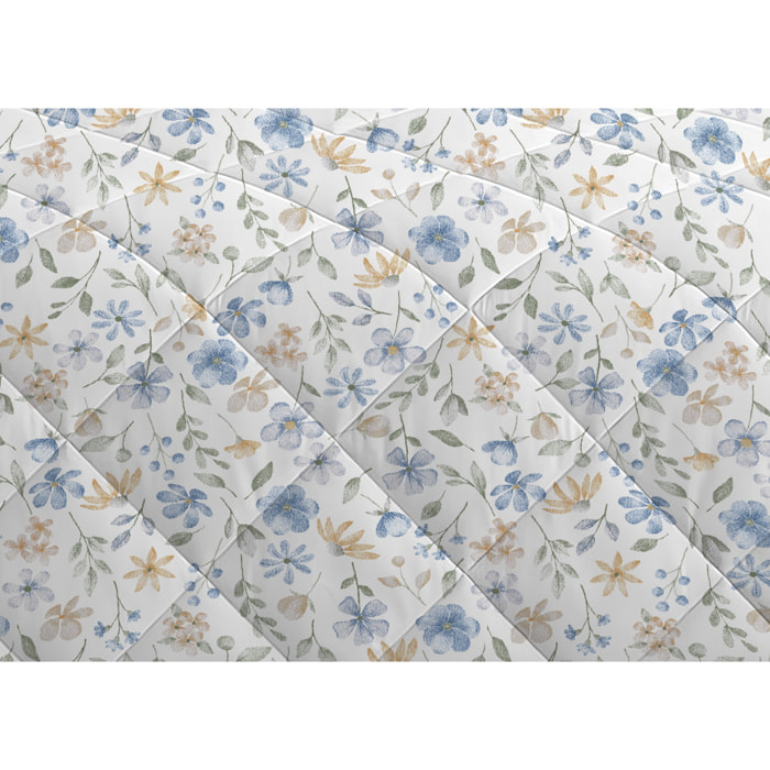 Trapuntino Estivo Leggero 100gr Ideale Primavera/ Estate Disegno Primavera Azzurro