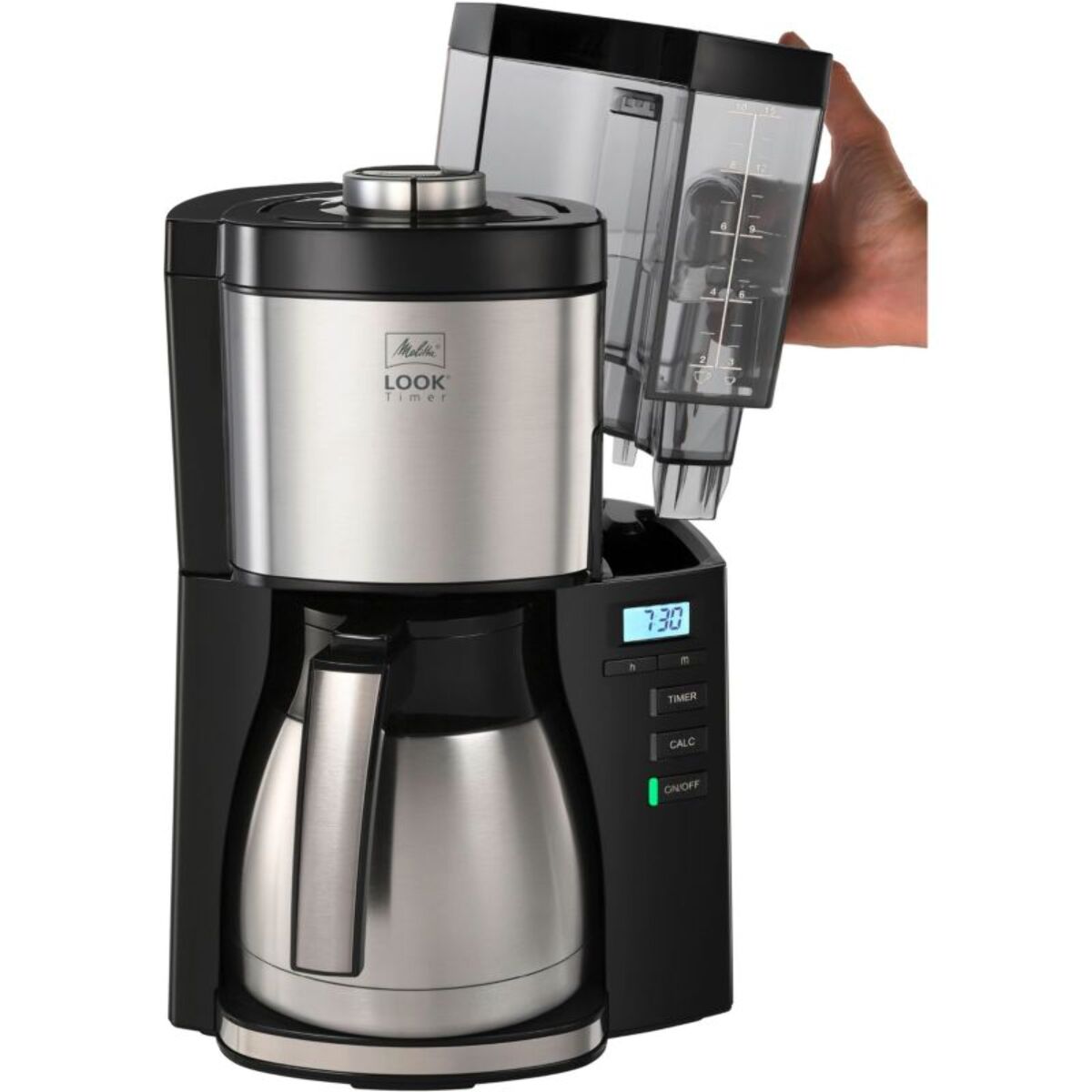 Cafetière filtre MELITTA look v therm timer noir acier brossé