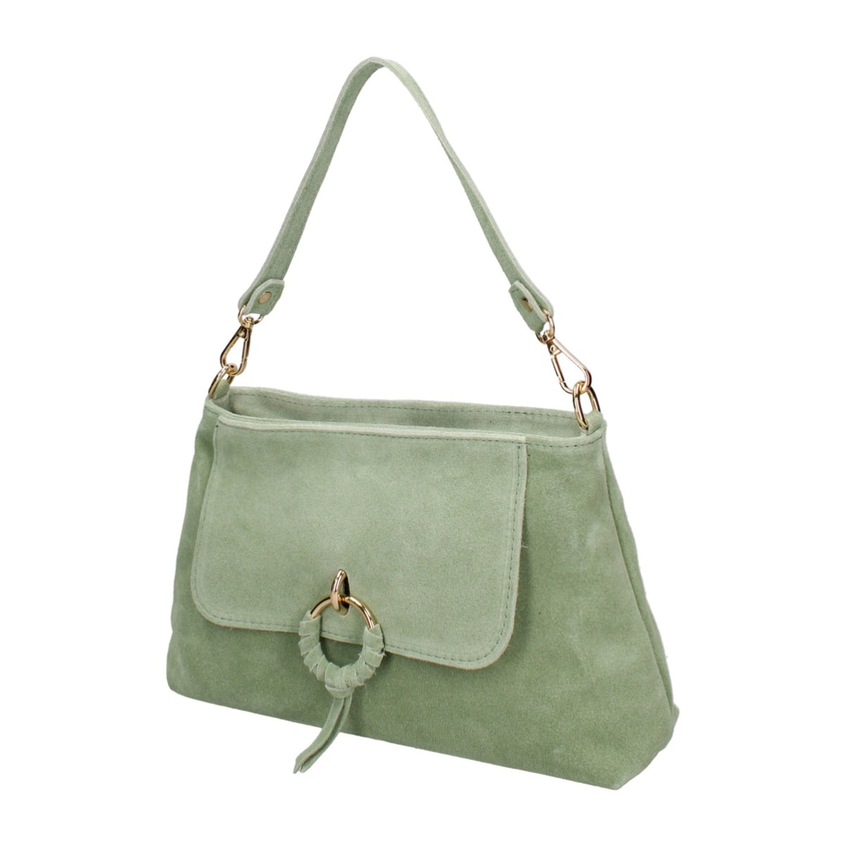 Borsa a mano da donna Made in Italy - Modello Celeste Pro - Pelle scamosciata - 30.0 x 17.0 x 9.0 cm