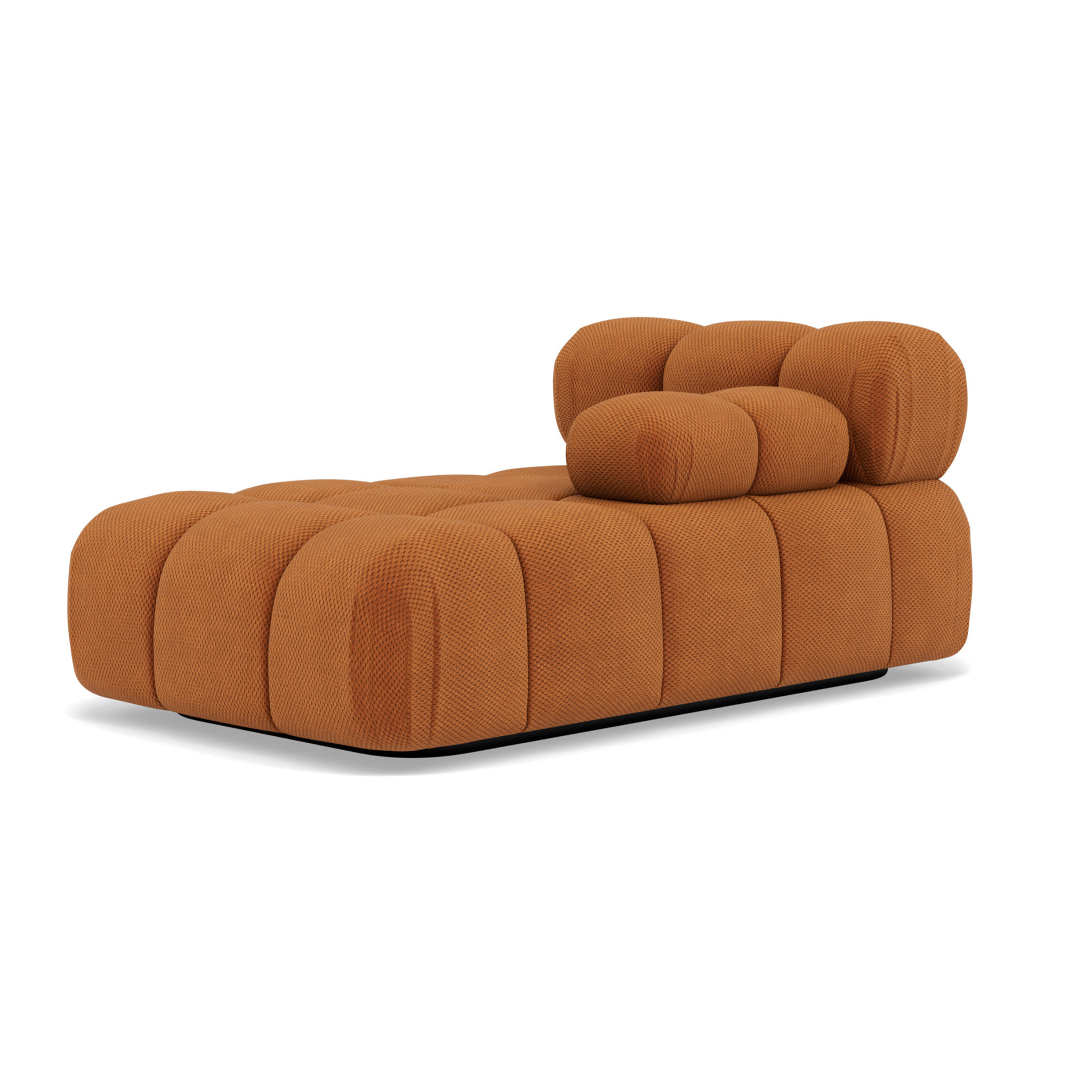 Ruby - module d'assise méridienne droite en velours texturé - Terracotta