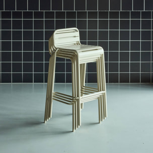 Chaise haute de jardin acier 69cm (lot de 4) AMÉLIA