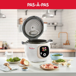Cookeo MOULINEX CE85BA10 blanc 6 L, 6 modes de cuisson, 180 recettes