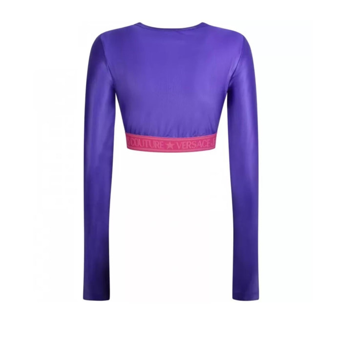 Versace Jeans Couture Top crop con logo Versace Jeans Couture sotto la fascia.